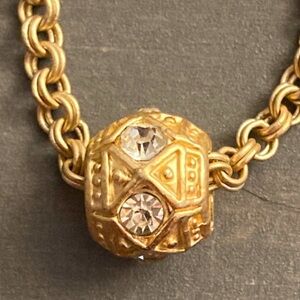 Gold Chain Necklace with Crystal Accents